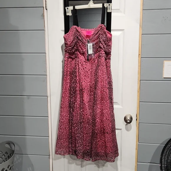 NWT Torrid x Betsey Johnson Black & Pink Leopard Mesh Tulle Dress Size 18 2X - Picture 5 of 5
